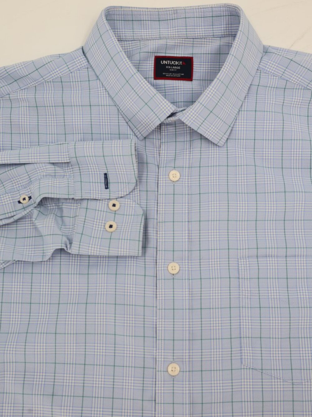 UNTUCKit Shirt Mens 2XL Mason Performance Slim Long Sleeve Button Plaid Stretch